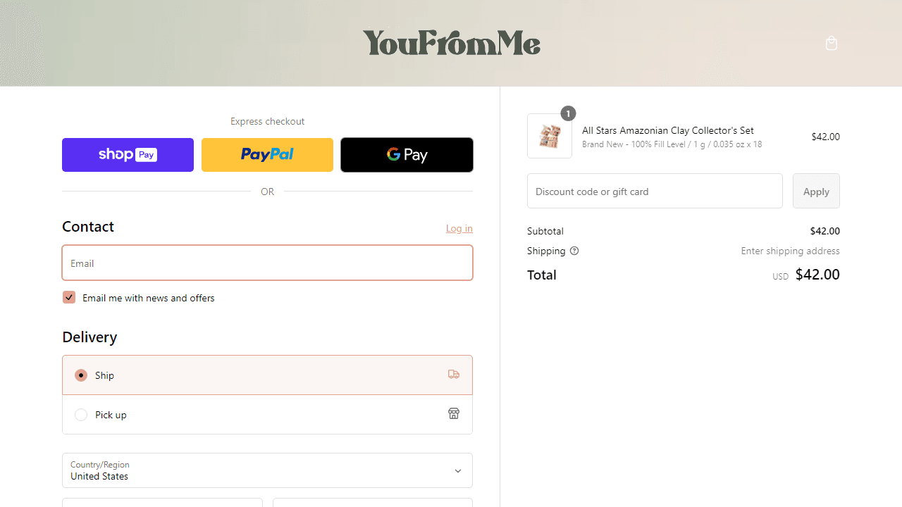 How to apply YouFromMe coupon code